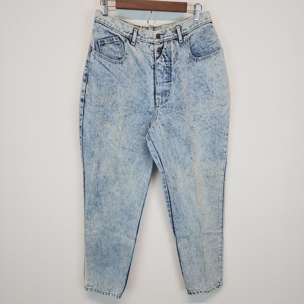 Vintage Gitano Womens Mom Jeans Size 28" Short Acid Wash High Waist Tapered 80s